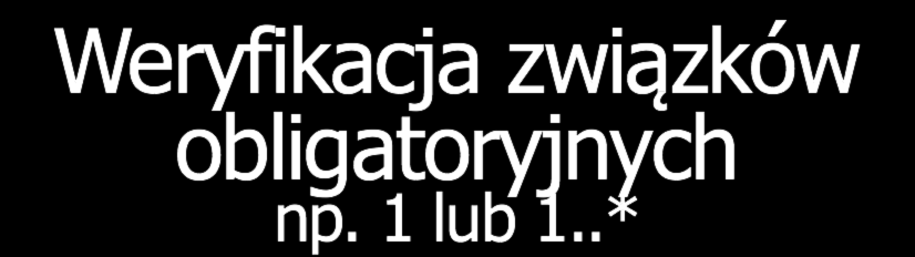 Weryfikacja związków obligatoryjnych np.