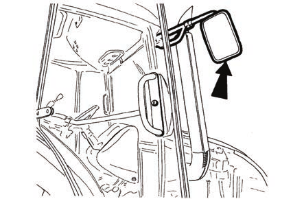ZAPOZNANIE SIĘ Z CIĄGNIKIEM Lusterka wsteczne Przed jazdą lub rozpoczęciem pracy lusterka wsteczne należy tak wyregulować, aby umożliwiały obserwację całego toru jazdy lub strefy pracy.