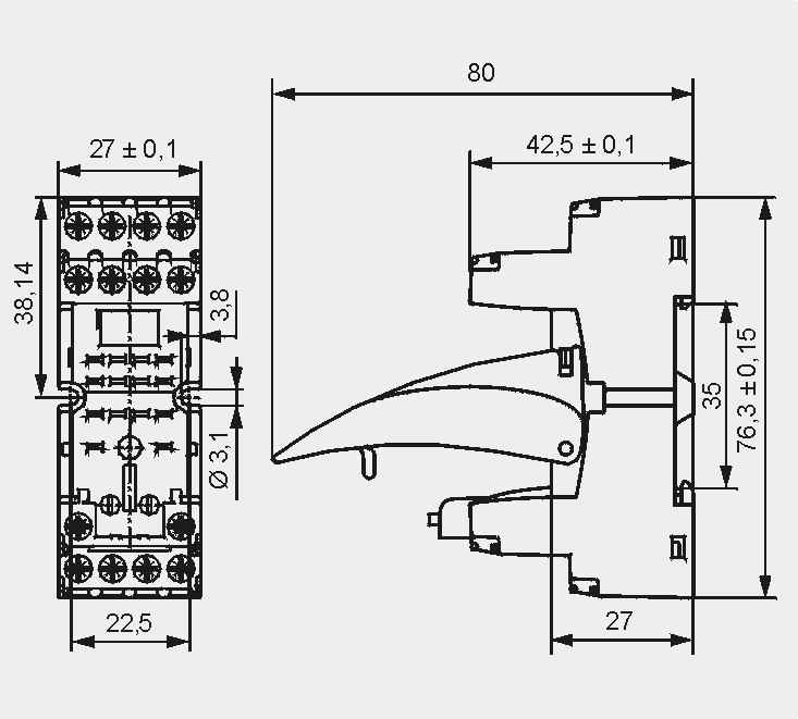 42,5(80) mm ❷ 6 A, 300 V AC ZGGZ4 TR4-2000 GZT4-0040 G4 1052 ❶ ❺ GZT4-0035