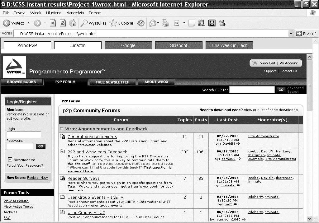 32 CSS. Gotowe rozwiązania Rysunek 1.4. Wykorzystanie obrazków w tle zamiast kolorów i prostokątnych obramowań. Wykorzystanie obrazków w tle, które zawierają tekst, bez utraty dostępności.