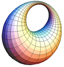 Dupin cyclides Dupin cyclides = canal surfaces in two ways (there are two 1-parameter families of spheres enveloped by such a surface).