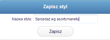 Ikona wyświetla listę dostępnych szablonów dla zestawienia. Podwójne kliknięcie na szablon, wywoła żądaną analizę na platformie B2B. 2. Ikona umożliwia zapis szablonu analizy dla klienta.