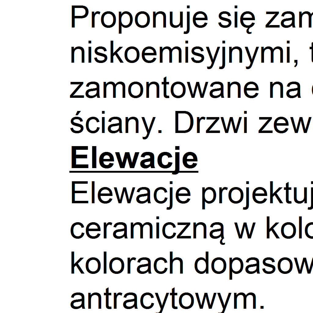 Tynki i wykładziny Projekt przewiduje na