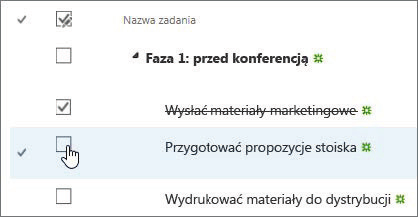 Kliknij wielokropek ( ), a następnie wybierz pozycję Zadania opóźnione, Moje zadania lub Nadchodzące, aby otworzyć jeden z tych