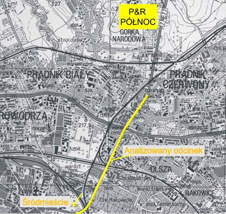 Zaproponowane fragmenty ulic stanowią najbardziej obciążone odcinki korytarza łączącego wskazane lokalizacje parkingów ze śródmieściem, a przy tym założono (osłabia to rzeczywistą efektywność systemu