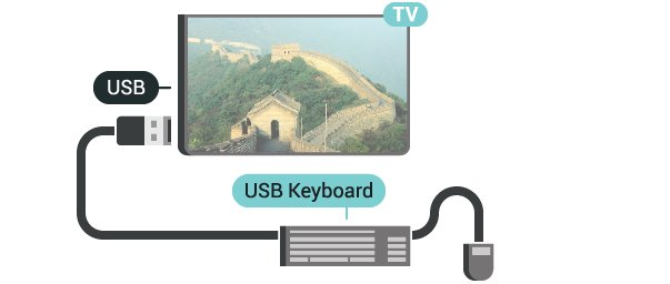 Aby sformatować dysk twardy USB... Konfiguruj 1 - Podłącz dysk twardy USB do jednego ze złączy USB w telewizorze. Podczas formatowania nie podłączaj żadnego innego urządzenia USB do innych złączy USB.