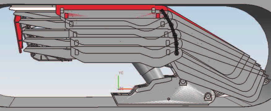 Model of a two-cylinders support Prowadzc badania nad rozpieraniem i rabowaniem tej obudowy, wyznaczono take przebieg charakterystycznej