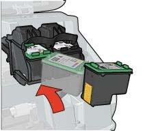 8. Zamknij pokrywę drukarki. Wyrównaj pojemniki z atramentem, aby uzyskać optymalną jakość druku.