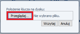 W przypadku, gdy Beneficjent nie poda położenia klucza przed rozpoczęciem pracy z dokumentami w Systemie