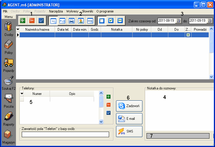 Korzystanie z funkcji programu AGENT.m6 72 Jeœli chcesz wykonać telefony przypominające np. do wszystkich klientów dla których w okresie od 01.