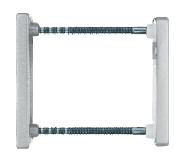 LAI OIENNE lamki balkonowe 1003 omplet chwytów aluminiowych z rozetami prostokątnymi, trzpień kwadratowy 7mm x 120, wkręty 5 x 90 901 8019 F1 F4 F9 RAL901/ F1 RAL901/ RAL8019 RAL901/ F4 RAl901/ F9