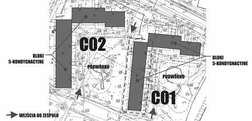 ADAM ZWOLIŃSKI, Wyznaczniki urbanistycznej transformacji zespołów mieszkaniowych 235 Schemat układu zabudowy zespołów zlokalizowanych w północnej i południowej części osiedla C przedstawiono na