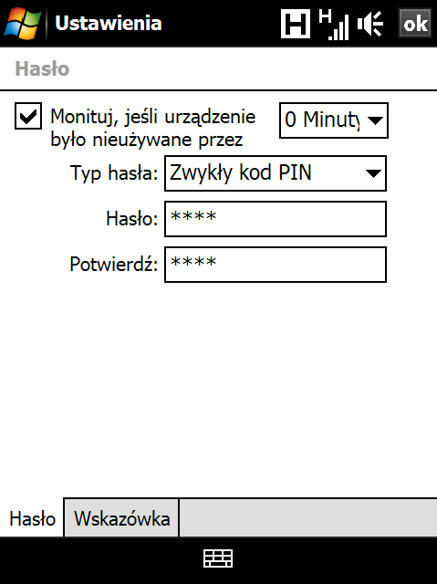 Skrócony przewodnik 25 Włączanie blokady urządzenia Włączenie funkcji blokady urządzenia wymaga wprowadzenia hasła w celu odblokowania urządzenia, gdy zostanie ono pozostawione bezczynnie przez