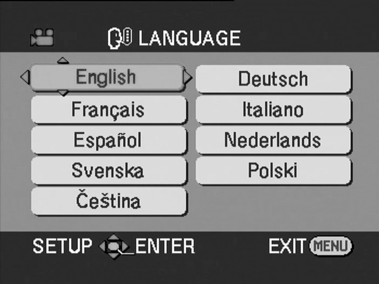 Before using Switching the language You can switch the language on the screen display or the menu screen. 1 Set [LANGUAGE] >> select the desired language.