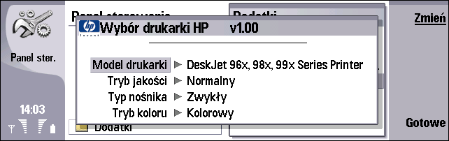 Uwaga: Ustawienia drukarki maj± zastosowanie tylko podczas korzystania ze sterownika drukowania przeno nego firmy HP.