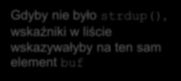 Lista ogólnego przeznaczenia (8) #include <time.h> void freememory(void*e1) free(e1); void test3() List list; init(&list); list.dumpdata=printstring; list.comparedata=comparestring; list.