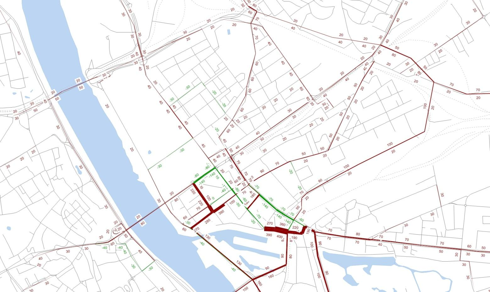 p/h/przekrój) wywoła zasadnicze zmiany w rozkładzie przestrzennym ruchu, ułatwiając podjęcie działań ograniczających rolę wybranych ulic w obszarze Pragi. Zmniejszy się obciążenie ruchem ul.