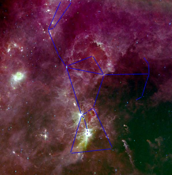 Orion w środkowej podczerwieni (IRAS) Tomasz