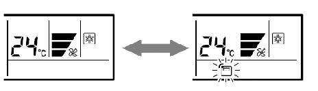 Każdorazowe naciśnięcie przycisku THERMO SENSOR na pilocie przewodowym zmienia cyklicznie wybór czujnika.