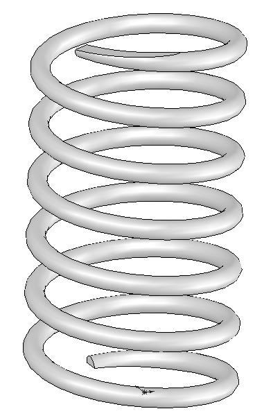 MODELOWANIE CZĘŚCI - MODELOWANIE BRYŁOWE 1.5 Modelowanie spręŝyny Modelowanie spręŝyny przedstawionej na rysunku 1.5.1. Rysunek 1.5.1 Model spręŝyny 1.