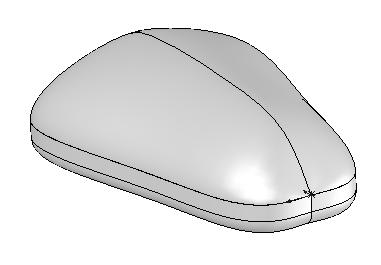 MODELOWANIE CZĘŚCI - MODELOWANIE POWIERZCHNIOWE 2.3. Modelowanie myszki Modelowanie myszki przedstawionej na rysunku 2.3.1. Rysunek 2.3.1 Model myszki 1.