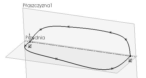 Metodę tworzenia płaszczyzny przestawiono na rysunku 2.3.3. Rysunek 2.3.3. Utworzenie płaszczyzny 3.