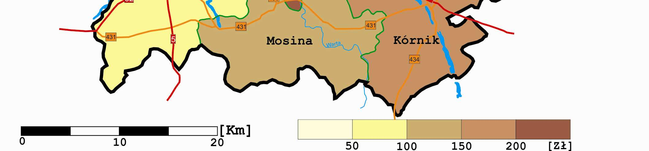 282,24 zł Najwyższe ceny transakcyjne gruntów przeznaczonych pod jednorodzinne budownictwo mieszkaniowe charakteryzują gminy miejskie Luboń i Puszczykowo.