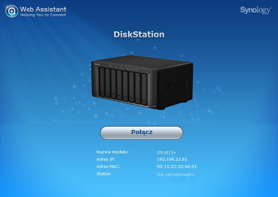 Rozdział Instalacja oprogramowania DSM na Rozdział 3: serwerze DiskStation 3 Synology DiskStation Manager (DSM) to wyświetlany w przeglądarce internetowej system operacyjny oferujący narzędzia do