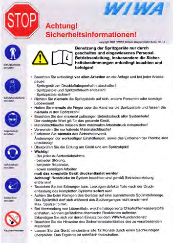 Bezpieczeństwo Przy zastosowaniu farb, środków czyszczących, olejów, smarów i innych substancji chemicznych przestrzegać wskazówek bezpieczeństwa i dozowania ich producenta oraz ogólnie