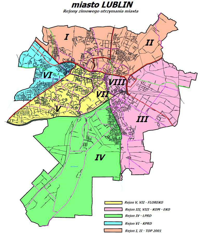 Mapa podziału miasta na