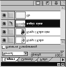 &LHRGQDSLVX &LHRGSRVWDFL Rys. 15.14. Paleta Layers (Warstwy) po wprowadzeniu drugiej warstwy z cieniem Stapianie wybranych warstw obrazu za SRPRFSROHFHQLDMerge Down 1.