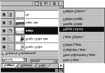 Wybieranie polecenia Merge Linked =áf]sráf]rqh Stapianie wybranych warstw obrazu za SRPRFSROHFHQLDMerge Linked 1.