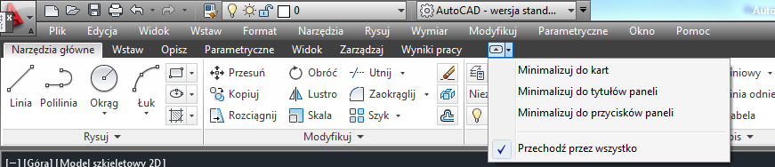 Wstążka Komputerowe wspomaganie projektowania - Zakład Mechaniki Budowli i Zastosowań Informatyki - Wydział Inżynierii