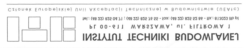 Seria: APROBATY TECHNICZNE APROBATA TECHNICZNA ITB AT-15-3124/98 Na podstawie rozporządzenia Ministra Gospodarki Przestrzennej i Budownictwa z dnia 19 grudnia 1994 r.