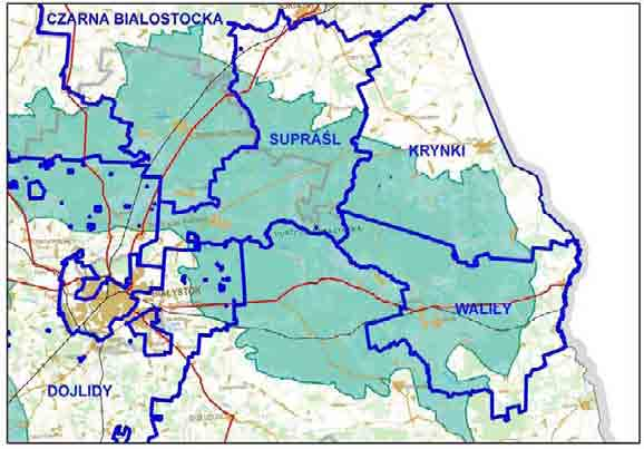 Nadleśnictwa Puszczy Knyszyńskiej - Powierzchnia ogółem