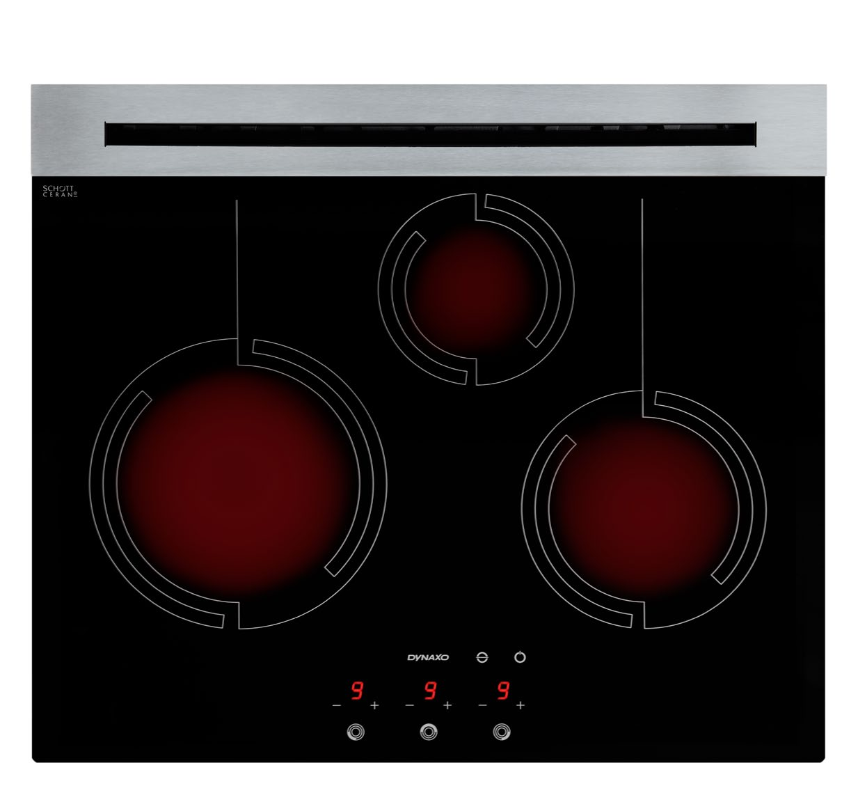 DynaCook X3 Dla amatorów gotowania. Ceramiczna powierzchnia płyty DynaCook X3 wyposażona została w trzy strefy grzejne dające możliwość jednoczesnego i komfortowego gotowania w 3 garnkach.