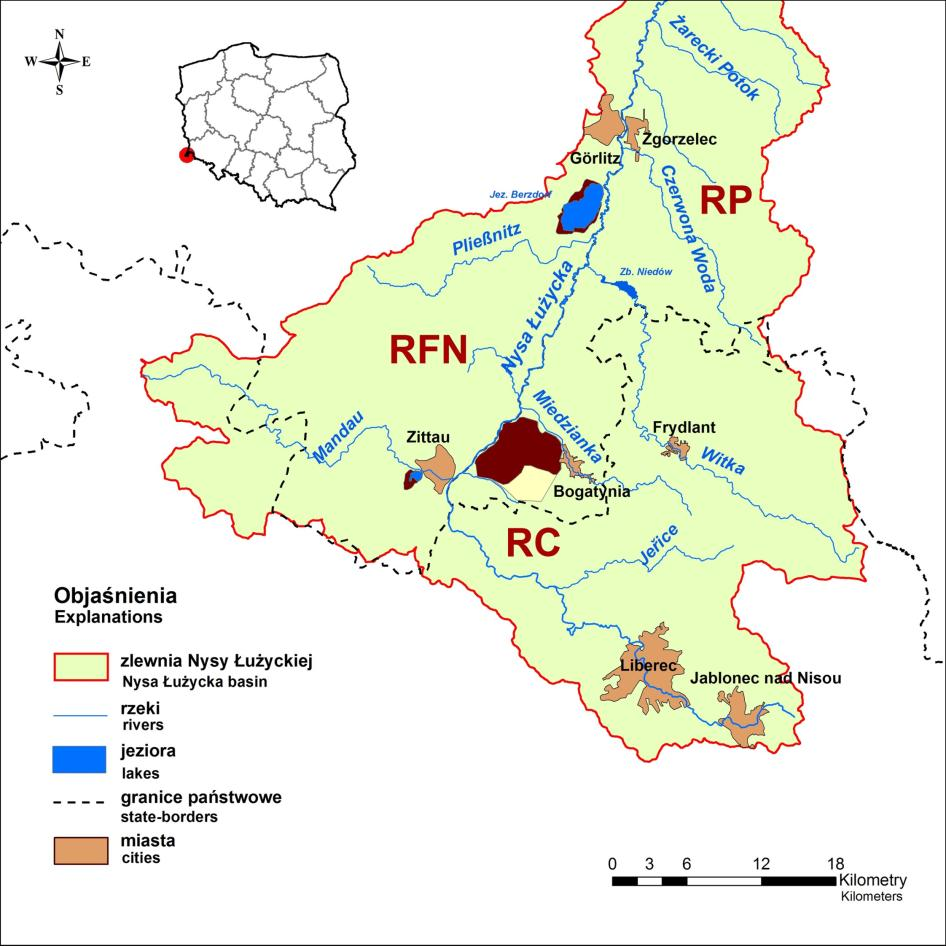 Adynkiewicz-Piragas M., Lejcuś I. Łużyckiej (od trójpunktu granicznego do ujścia Żółtej Wody) i na 1 km odcinkach jej głównych dopływów (tj.