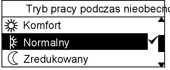 6. Á/Â w celu wybrania Tryb pracy nieob:. 10.