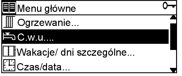 w.u. podczas nieobecności (patrz strona 34) bez potrzeby trwałego zmieniania ustawień. W tym celu należy aktywować poziom serwisu (patrz strona 51).