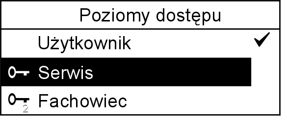 Dalsze nastawy Aktywacja poziomu serwisu Na poziomie obsługi możliwe są dodatkowe ustawienia, z których korzysta się tylko w rzadkich przypadkach.