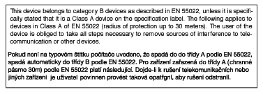 EN 55022 Compliance (Czech Republic Only) RETURN TO TOP OF THE PAGE Polish Center for Testing and Certification Notice The equipment should draw power from a socket with an attached protection