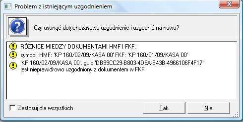 Dokumentacja wdrożeniowa 9 / 13 Rys.5 Raportuje on różnice pomiędzy uzgodnionymi dokumentami i umożliwia usunięcie takiego uzgodnienia.