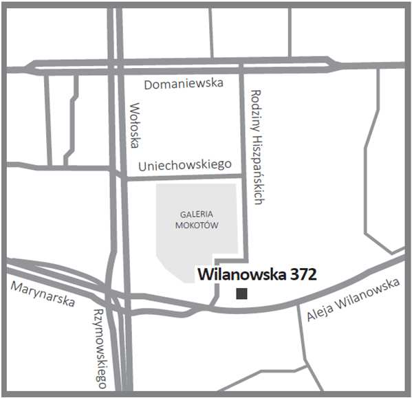 WILANOWSKA 372 GŁÓWNE ATUTY: STATUS PRAC: GŁÓWNE ATUTY: STATUS PRAC: Atrakcyjna lokalizacja Budynek biurowy klasy A PODSTAWOWE PARAMETRY: GLA: 40.