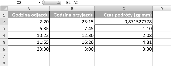 Wynik obliczeń może pojawić się w postaci liczby seryjnej reprezentującej czas. ZAMIANA LICZBY REPREZENTUJĄCEJ CZAS NA FORMAT CZASU 1 Kliknij kartę Narzędzia główne.