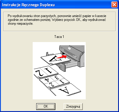 Gdy papier jest zwinięty, należy go wyprostować i umieścić na tacy lub w szczelinie ręcznego podawania. W przypadku, gdy papier nie jest podawany we właściwy sposób, może on się zwijać.