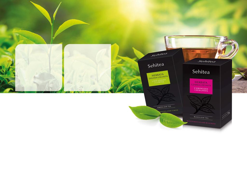 Sehitea Promocja! Herbaty Sehitea teraz tylko, zł Herbata zielona liściasta z żeń-szeniem i cytryną Herbata zielona z dodatkiem korzenia żeń-szenia, skórki cytryny i trawy cytrynowej.