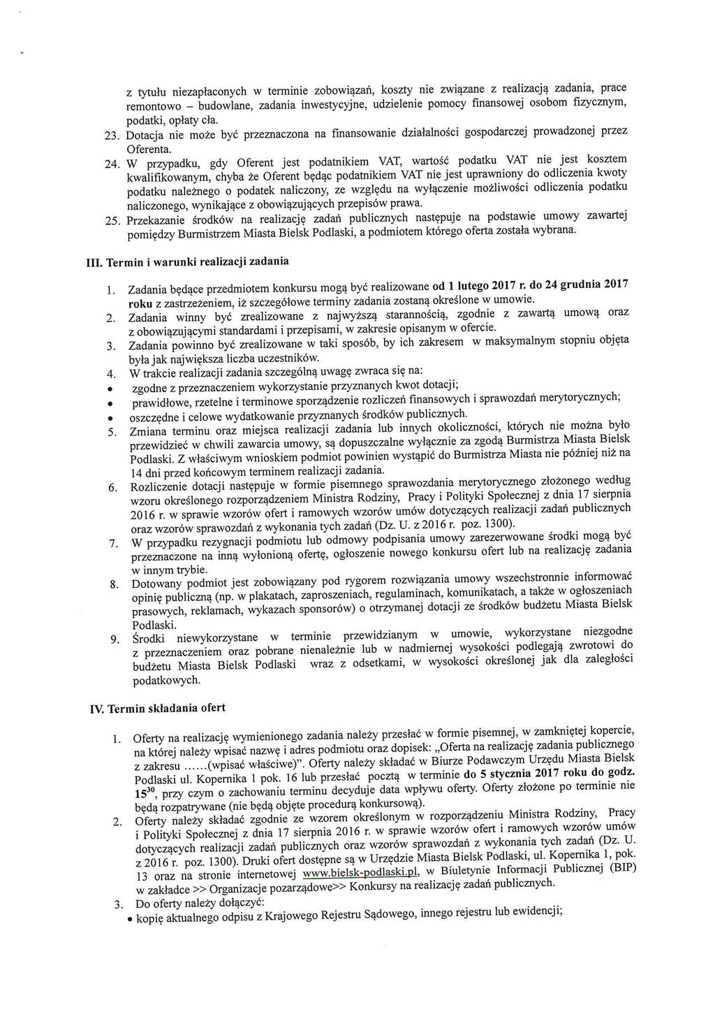 2 tytuu nezaplaconych w termne zobowqzaf, koszty ne zwzgzane z realzacjq zadana, prace remontowo budowlane, zadana nwestycyjne, udzelene pomocy fnansowej osobom fzycznym, podatk, oplaty cla. 23.