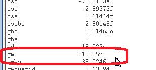 Teraz sprawdź, czy Twoje przybliżenie dla punktu pracy Vgs = 500 mv pokrywa się z gm obliczonym przez symulator. 12. W oknie ADE wybierz Results-->Print-->DC Operating Points z menu górnego. 13.