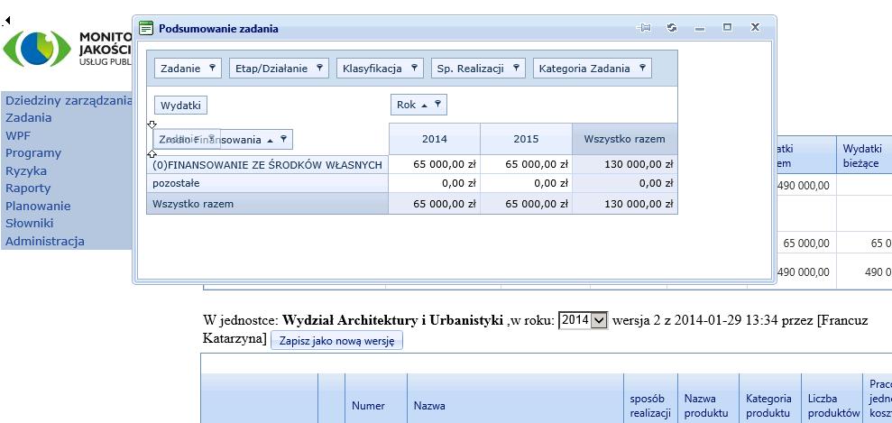 Element zostanie przeniesiony, jeśli nad jego górną i dolną ramką pojawią się białe strzałki (góra - dół).