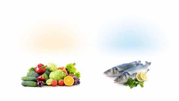 Fruits & Vegetables Sea food Lampa do oświetlania gablot z owocami, warzywami i zielenią ma współczynnik odwzorowania kolorów Ra 90, co odpowiada naturalnemu światłu dziennemu, przy słonecznej